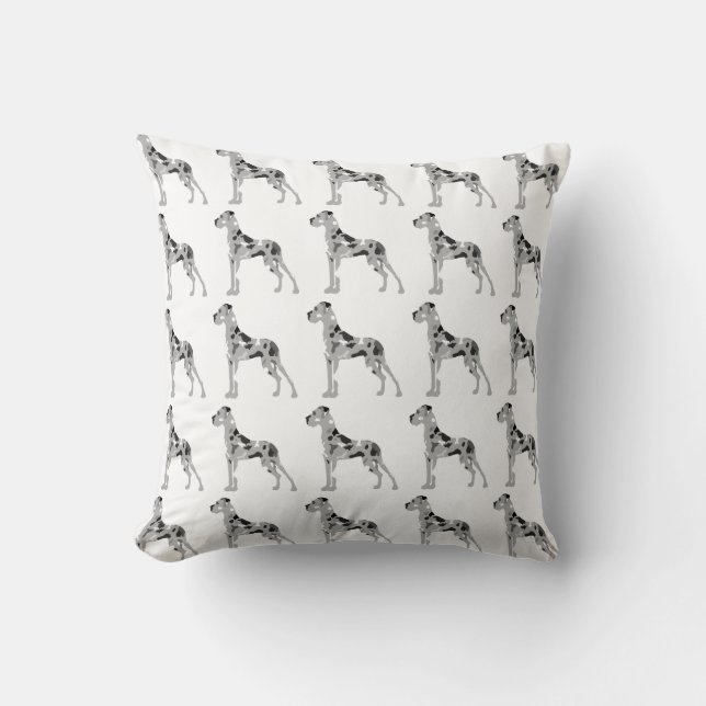 Grautiger Doggensilhouette Cushion (Front)