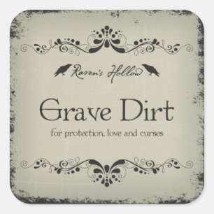Grave Dirt Halloween Jar Sticker