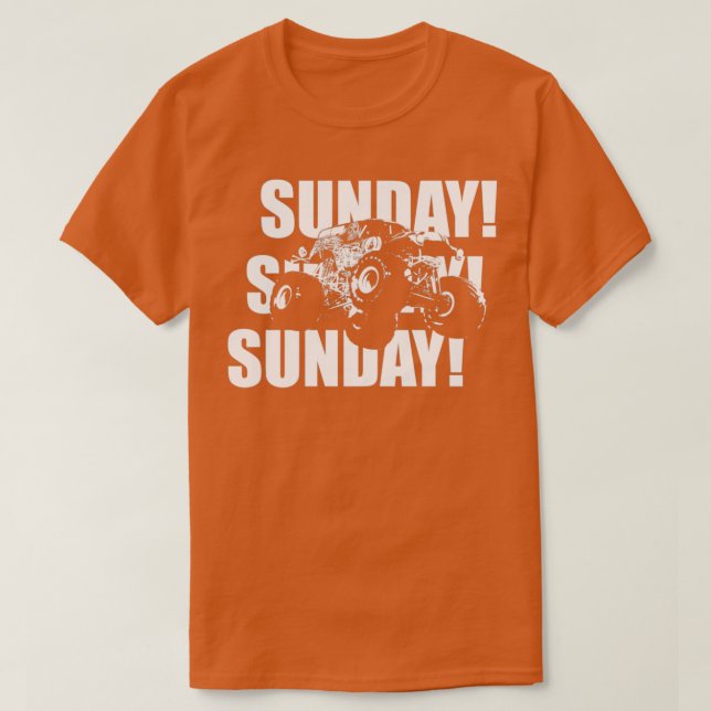 Grave Monster Truck Digger Sunday Sunday Sunday T-Shirt (Design Front)