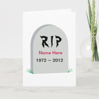 Grave RIP Over The Hill Birthday Card