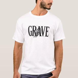Grave Skeleton Hand Halloween Linocut Design T-Shirt