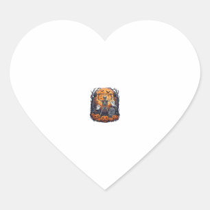 Grave Yard Gains Skeleton Lifting Barbell Hallowee Heart Sticker