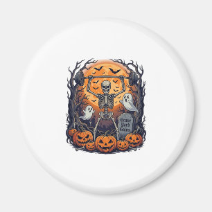 Grave Yard Gains Skeleton Lifting Barbell Hallowee Magnet