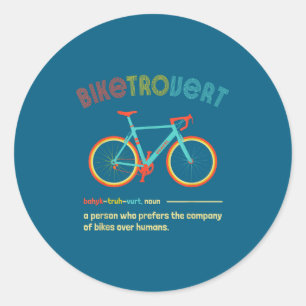 Gravel Bike Biketrovert Funny Cycling Quote Introv Classic Round Sticker
