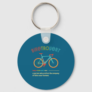 Gravel Bike Biketrovert Funny Cycling Quote Introv Key Ring
