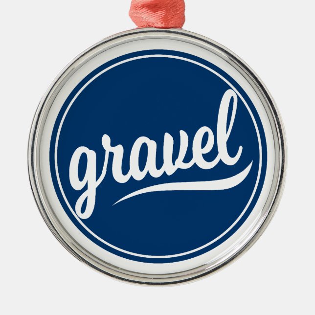 Gravel Cycling Blue Logo Metal Tree Decoration (Front)