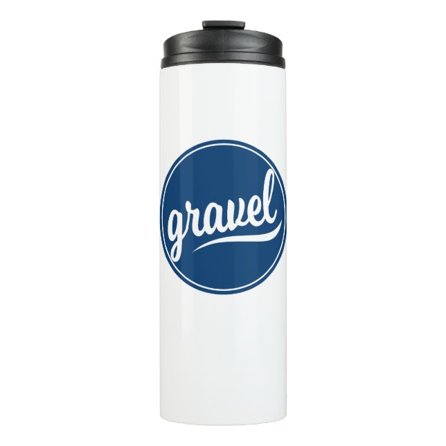 Gravel Cycling Blue Logo Thermal Tumbler (Front)