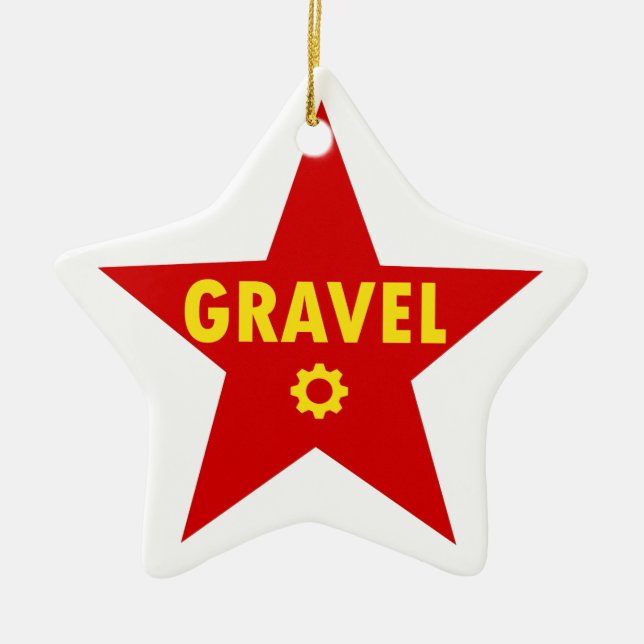 Gravel Cycling Star Ceramic Tree Decoration (Front)