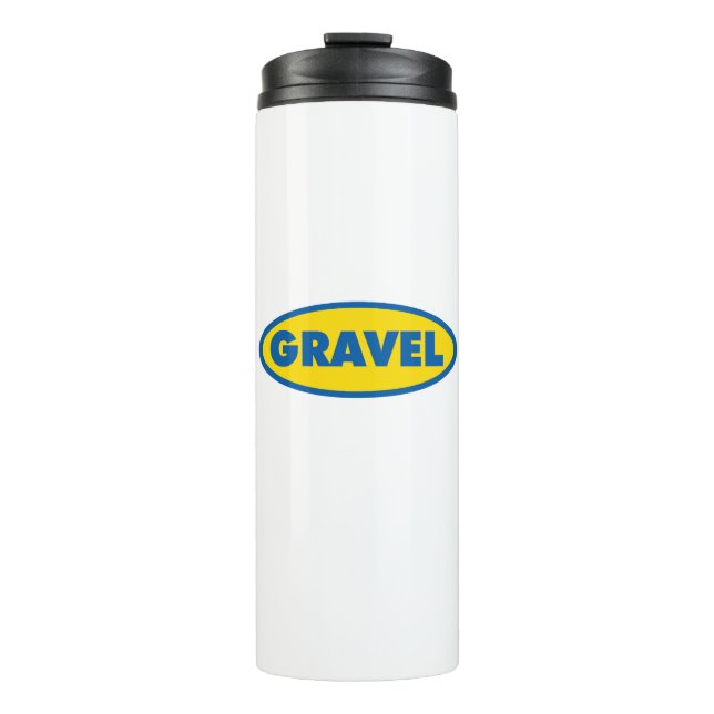 Gravel Cycling Yellow Logo Thermal Tumbler (Front)
