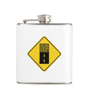 Gravel Road Sign Hip Flask