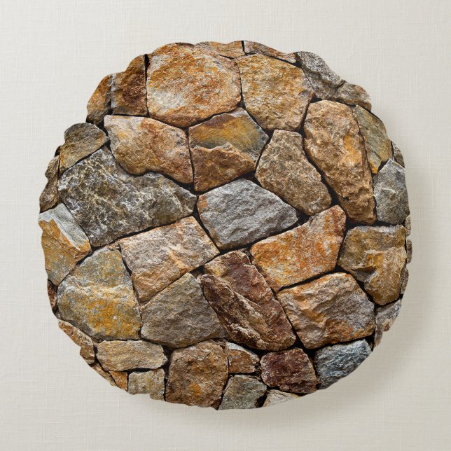 Gravel small stone wall  round cushion (Front)