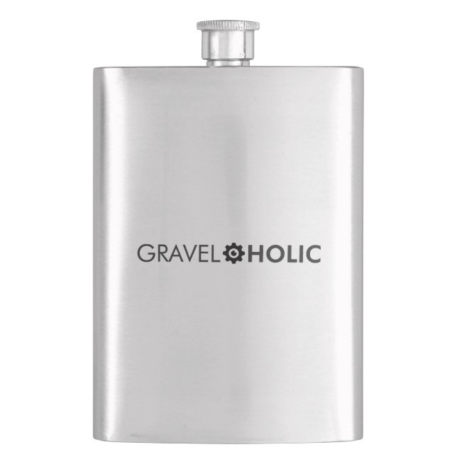 Gravelaholic Gravel Cycling Hip Flask (Front)