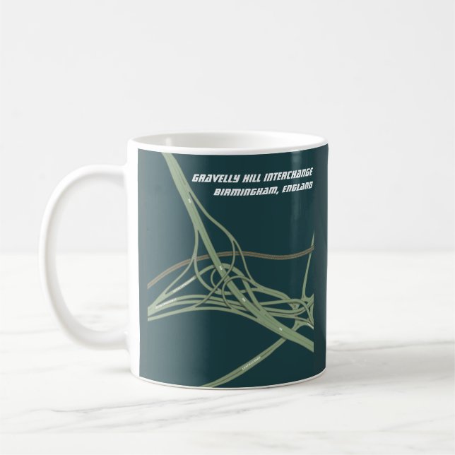 Gravelly Hill Interchange, Birmingham, England Coffee Mug (Left)
