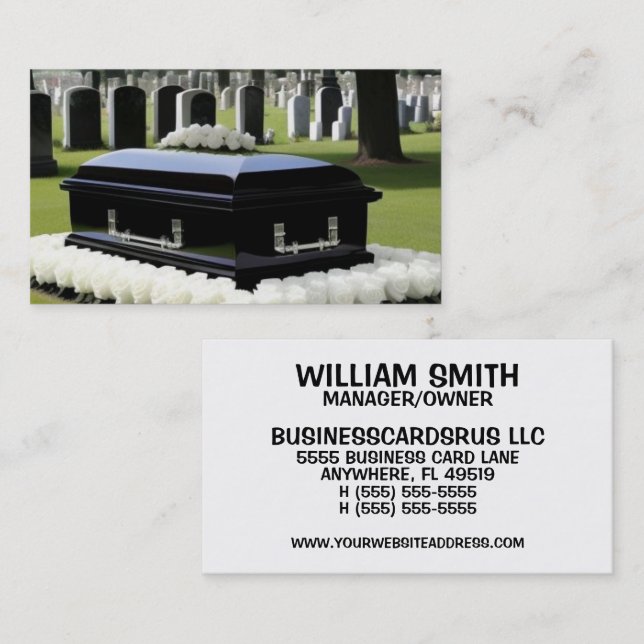 Graveside Service Funeral Home Director Business Card (Front/Back)
