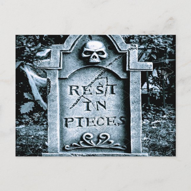 Gravestone Grave Halloween Postcard (Front)