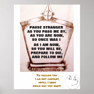GRAVESTONE, PAUSE STRANGER JOKE poster