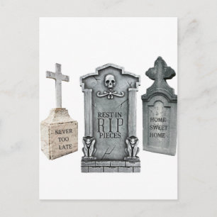 GRAVEYARD EPITAPHS FUNNY TOMBSTONE PRINT POSTCARD