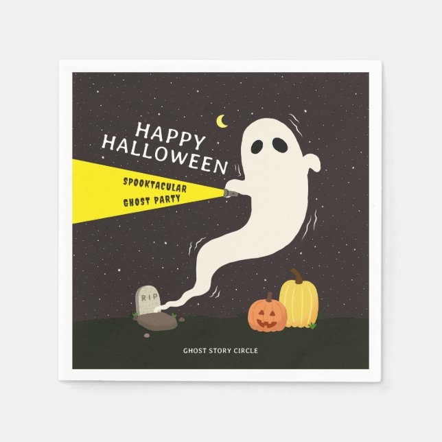 Graveyard Ghost Party Paper Napkin (Front)