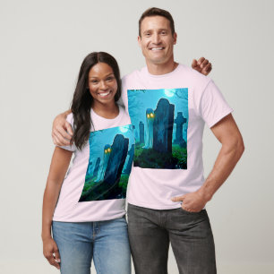 Graveyard Ghost's Eerie Glimpse T-Shirt