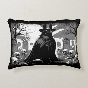 Graveyard Guardian - Raven Gothic Halloween Art Decorative Cushion