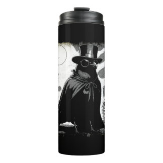 Graveyard Guardian - Raven Gothic Halloween Art Thermal Tumbler