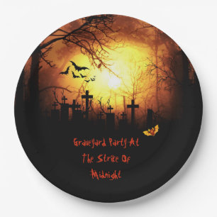 Graveyard Party Halloween Paper Plate