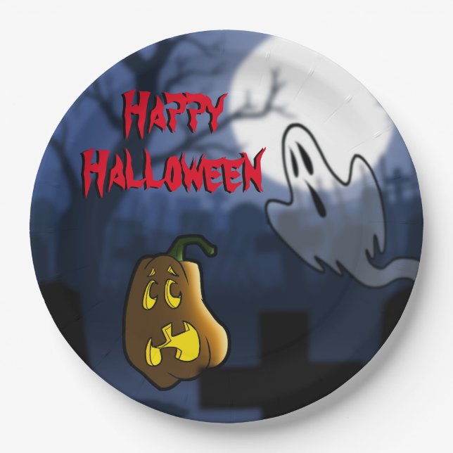 Graveyard Scare Halloween/Birthday Paper Plate (Front)