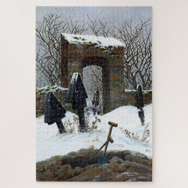 Graveyard Under Snow – Caspar David Friedrich Jigsaw Puzzle (Vertical)