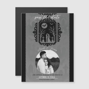 Graveyard Vows Black & Grey Gothic Save The Date