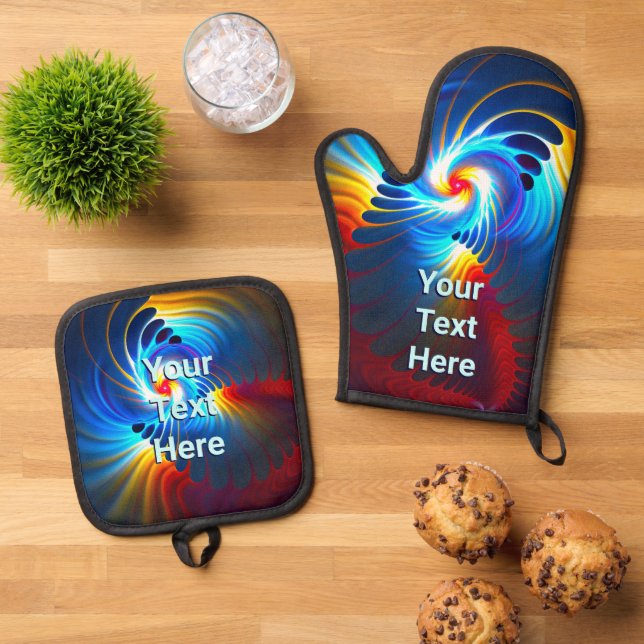 Gravitational Blueshift Oven Mitt & Pot Holder Set (Top Down)