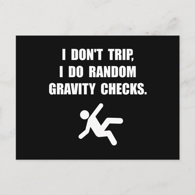 Gravity Checks Postcard (Front)