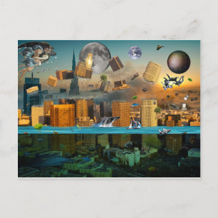 Gravity Confusion City Under Siege Postcard