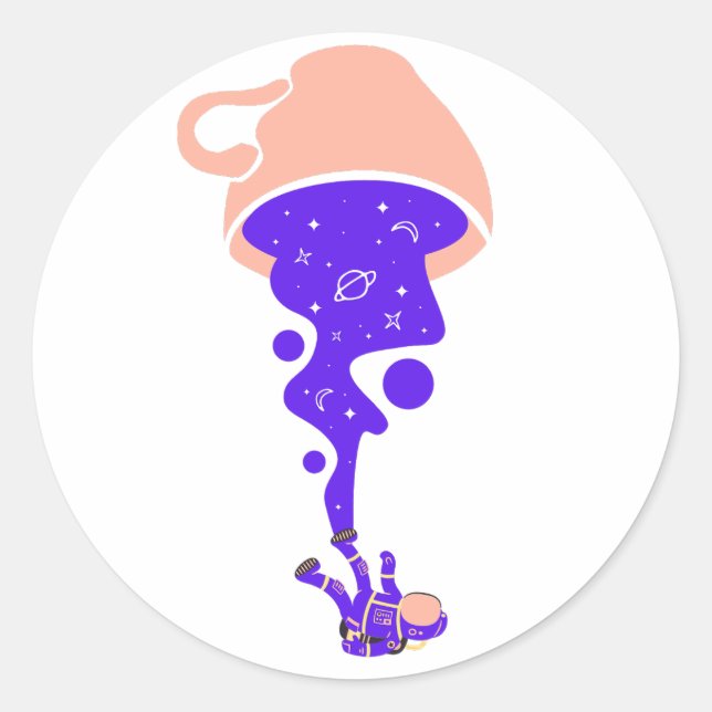 Gravity Cup Astronaut Galaxy Stars Space Sticker (Front)