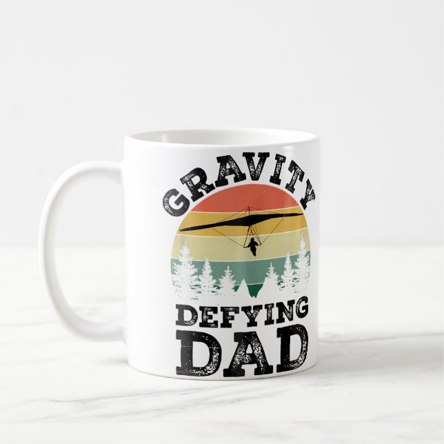 Gravity Defying Dad Hang Gliding Hang Glider Pilot Coffee Mug (Left)