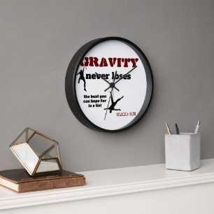 Gravity Never Loses - Rock Climbing Design Clock
