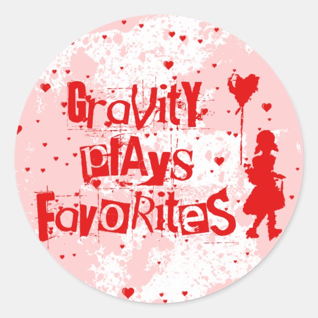 gravity plays favourites classic round sticker (Front)