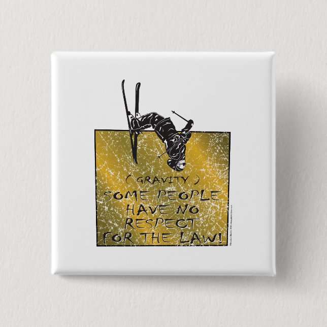 Gravity Skier 15 Cm Square Badge (Front)