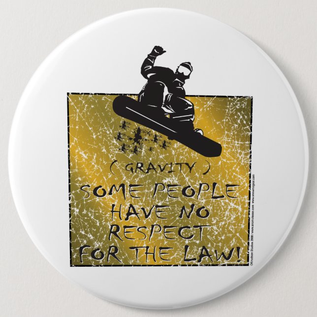 Gravity-Snowboarder 6 Cm Round Badge (Front)