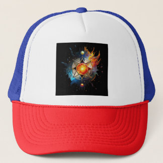 Gravity-Style Emblem Design Trucker Hat