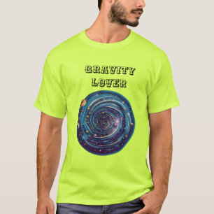 Gravity-Themed Cosmic Whirlpool Logo T-Shirt