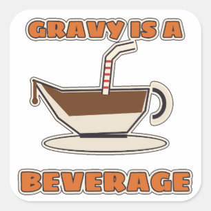 Gravy Is A Beverage Funny Thanksgiving Retro Square Sticker