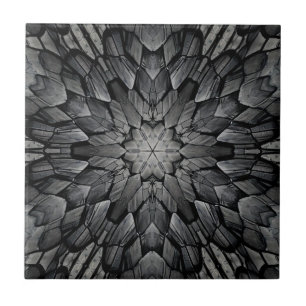 Gray 6 pointed star geometric stone mosaic  tile