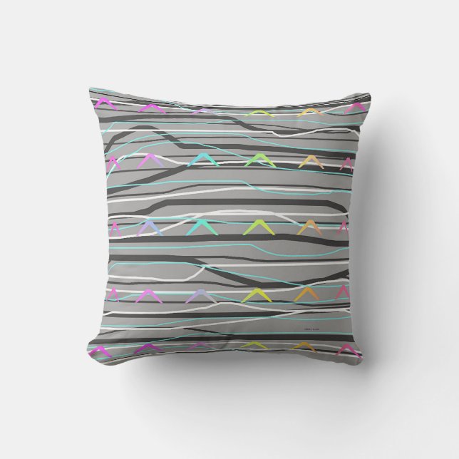 GRAY ABSTRACT HOUSEWARMING GIFT CUSHION (Front)