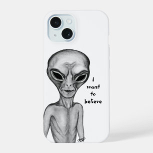 Gray Alien , I want to believe iPhone 15 Case