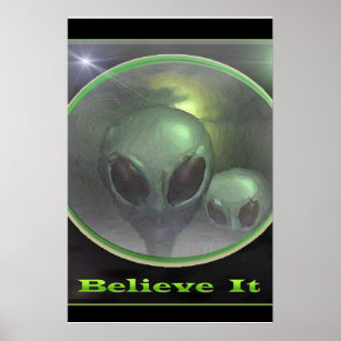 Gray aliens poster
