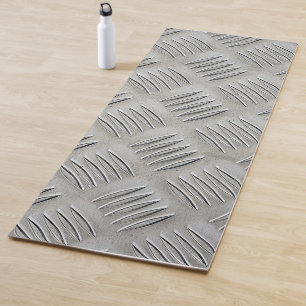 Gray Aluminum Diamond Plating Yoga Mat