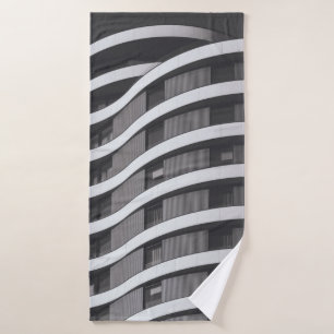 GRAY AND BLACK COMMERCIAL BUILDING BATH TOWEL