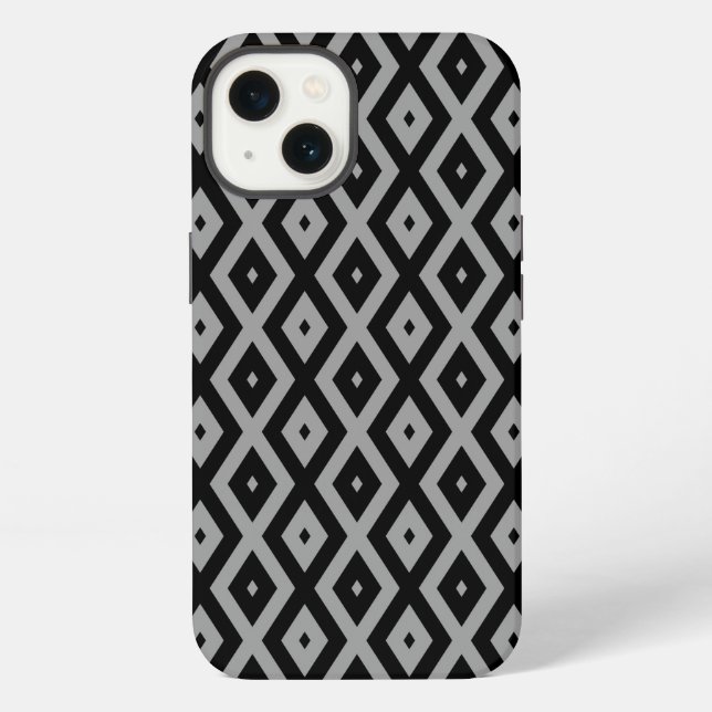 Gray and black diamond pattern Case-Mate iPhone ca Case (Back)