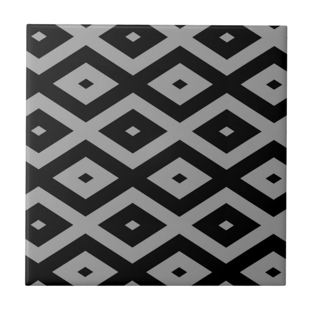 Gray and black diamond pattern tile (Front)