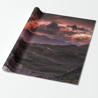 GRAY AND BLACK MOUNTAINS UNDER CLOUDY SKY DURING D WRAPPING PAPER